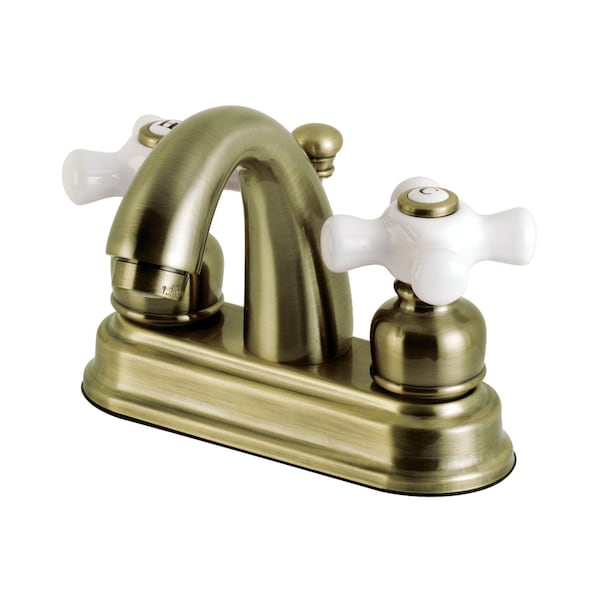 KB5613PX Restoration 4" Centerset Bathroom Faucet, Antique Brass